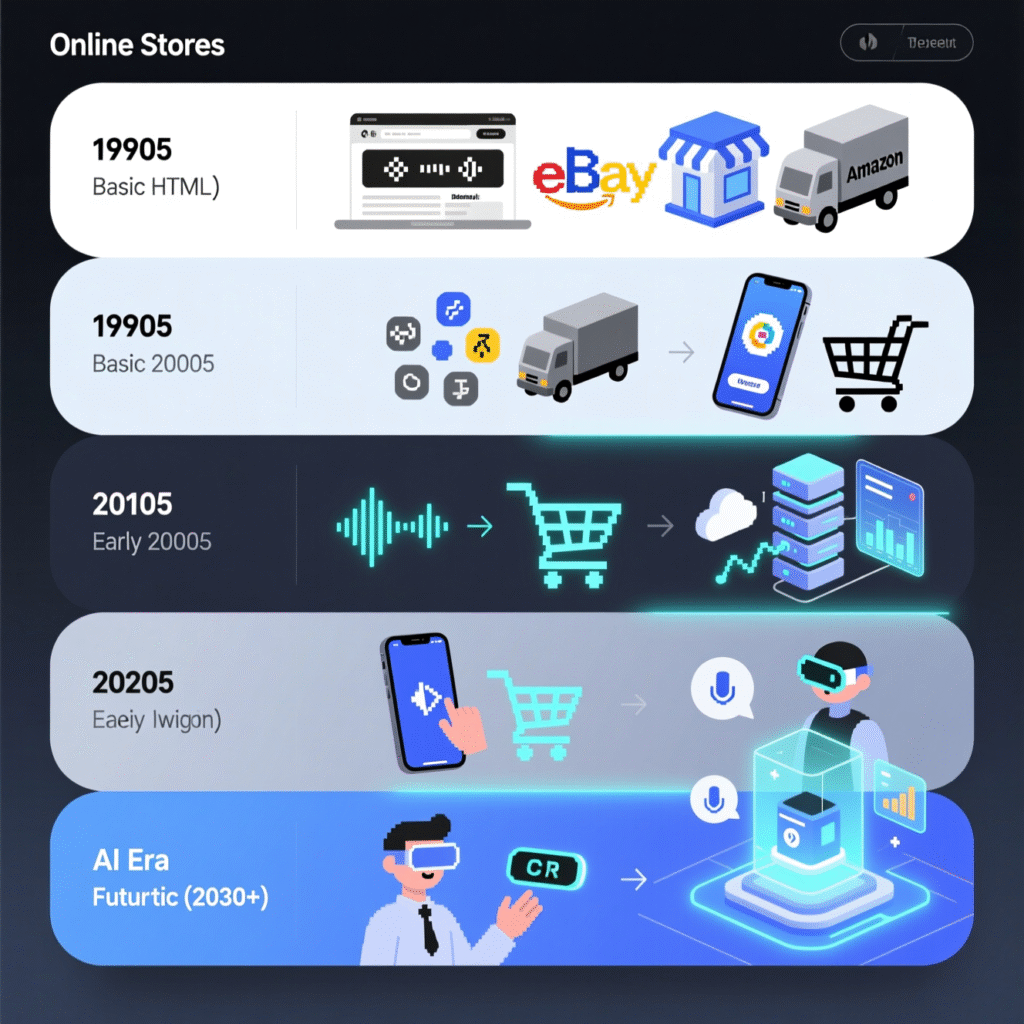 تاریخچه و تحول فروشگاه‌های اینترنتی