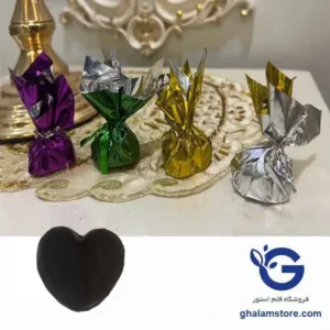 حلوای سیاه با روکش شکلات شیک شکل قلبی