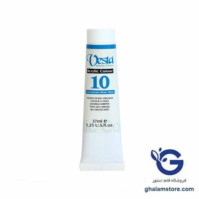 رنگ اکریلیک تکی وستا مدل Cerulean Blue Hue 10 حجم 37 میلی لیتر