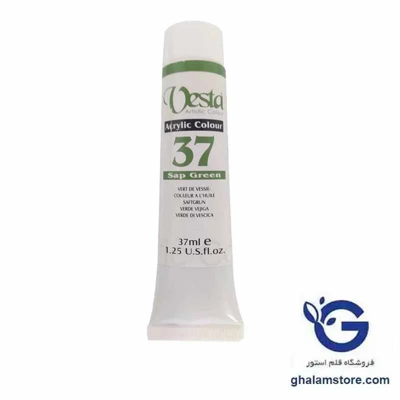 رنگ اکریلیک وستا مدل Sap Green 37 حجم 37 میلی لیتر